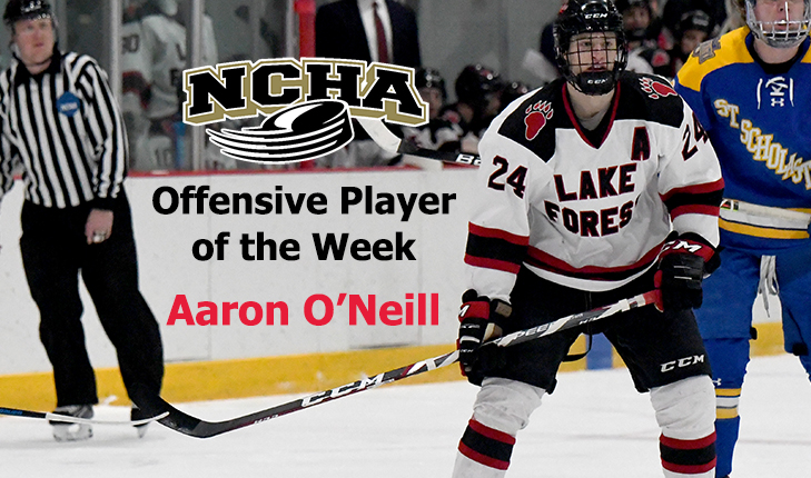 Aaron O'Neill Named NCHA Offensive Player of the Week