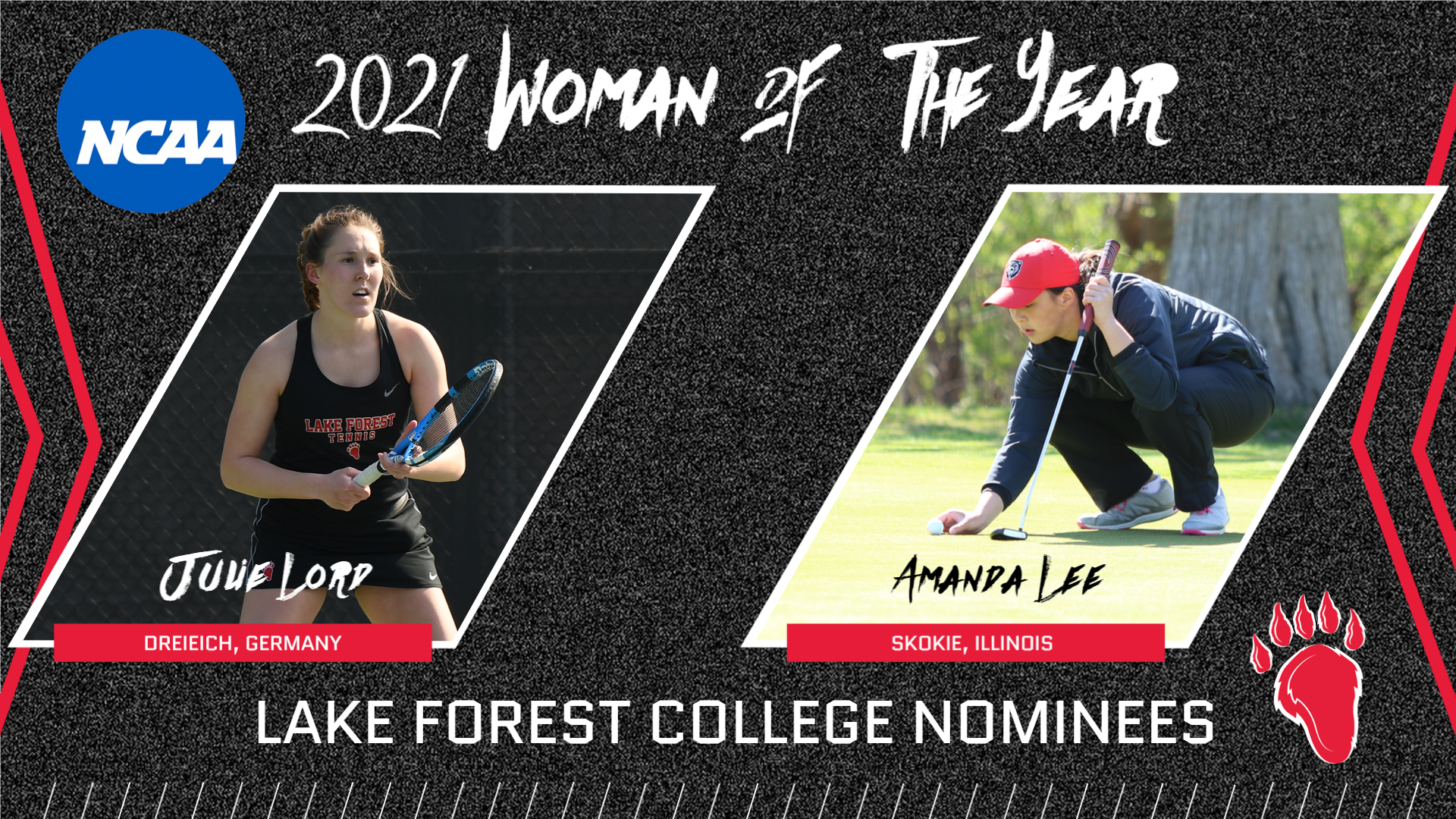 Julie Lord and Amanda Lee Nominated for NCAA Woman of the Year
