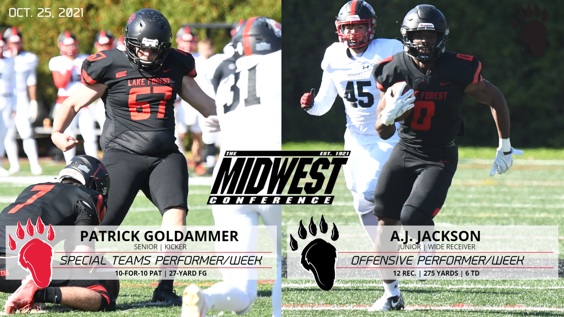 Goldammer and Jackson Earn MWC Performer of the Week Honors