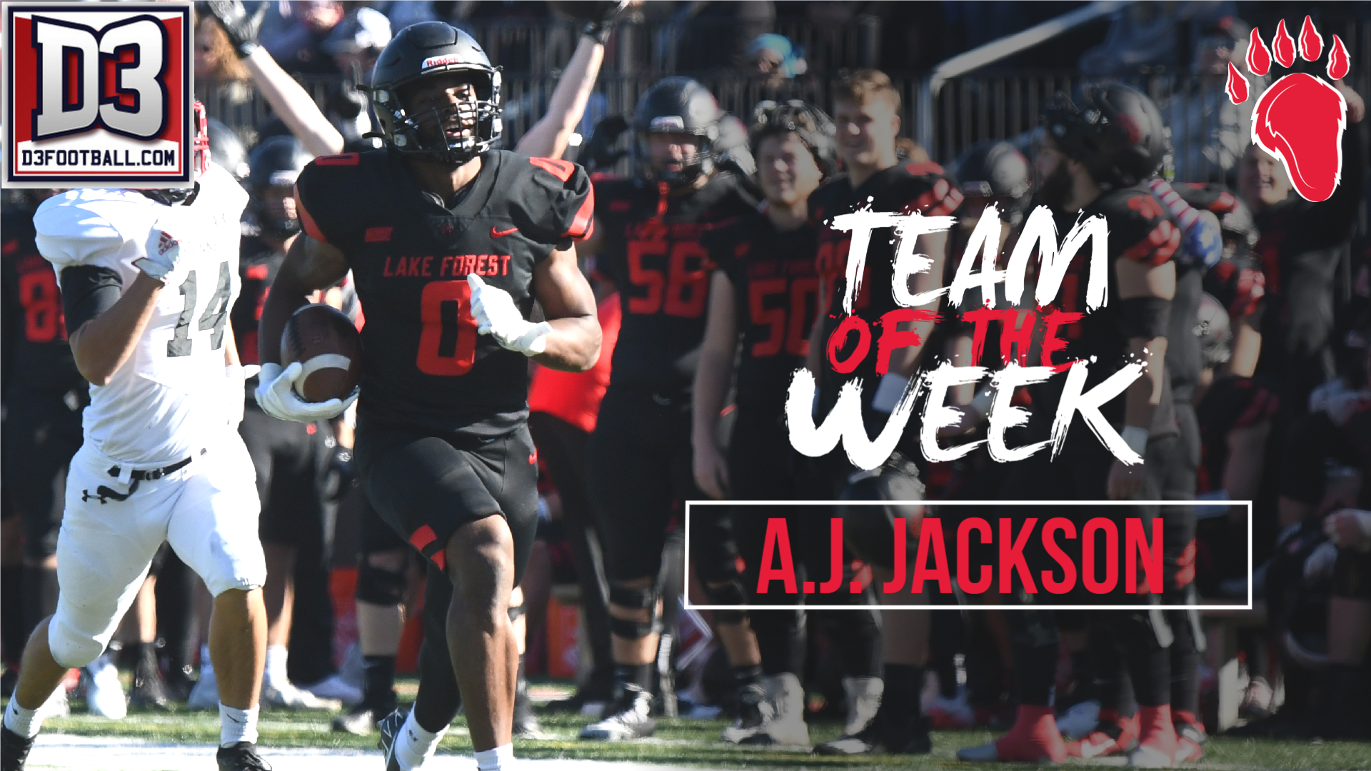 A.J. Jackson Named to D3football.com Team of the Week