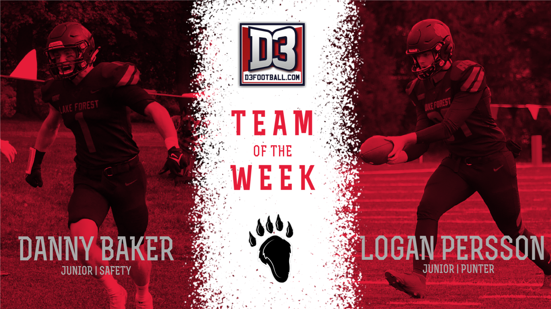Baker and Persson Land on D3football.com Team of the Week