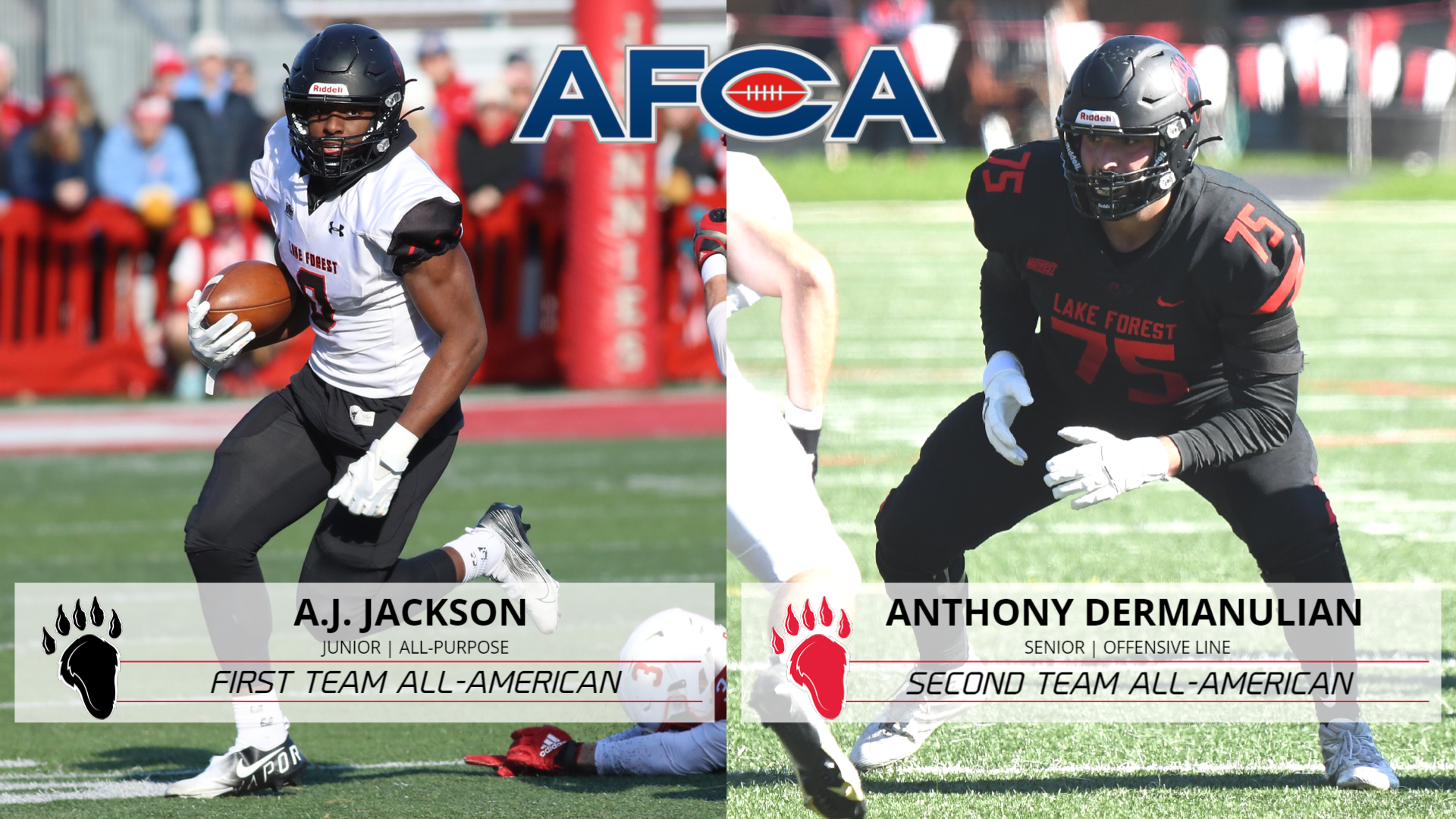 Jackson and DerManulian Named All-Americans by AFCA