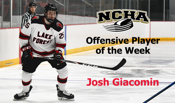 Josh Giacomin Named NCHA Offensive Player of the Week