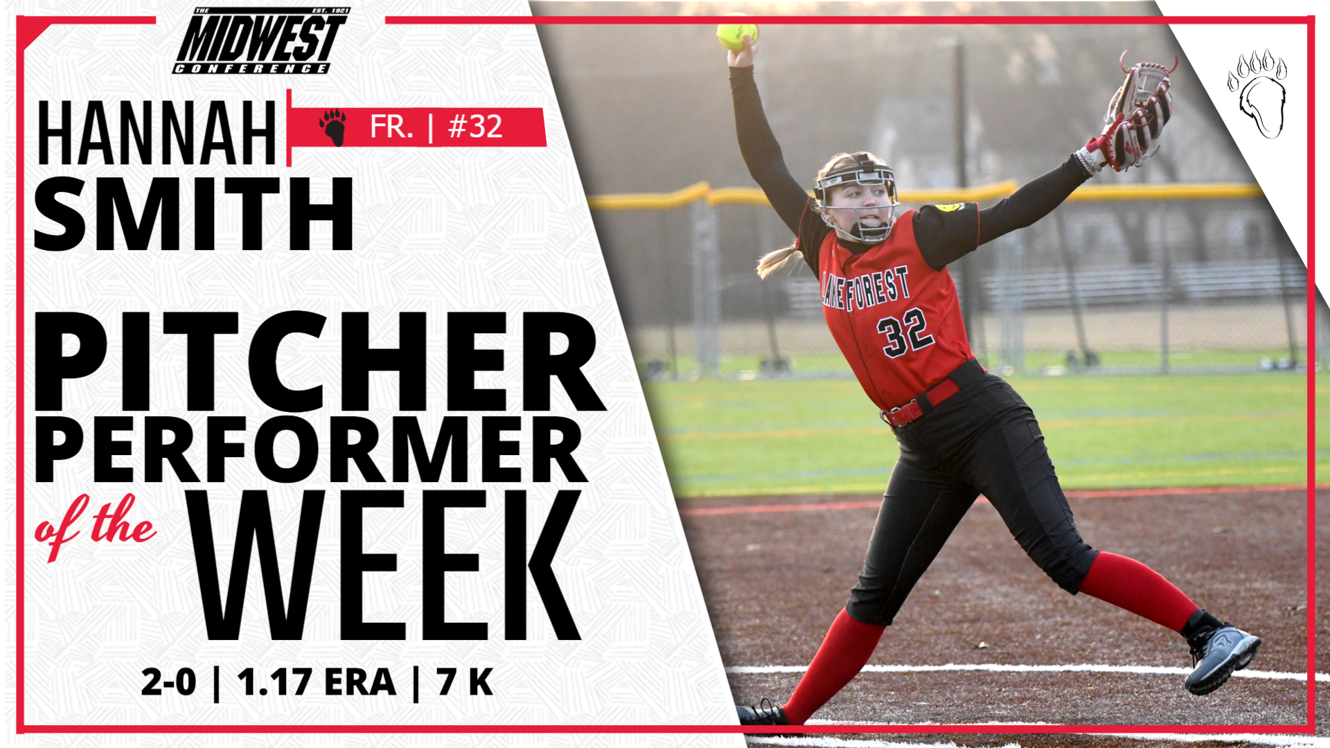 Hannah Smith Named MWC Pitcher Performer of the Week