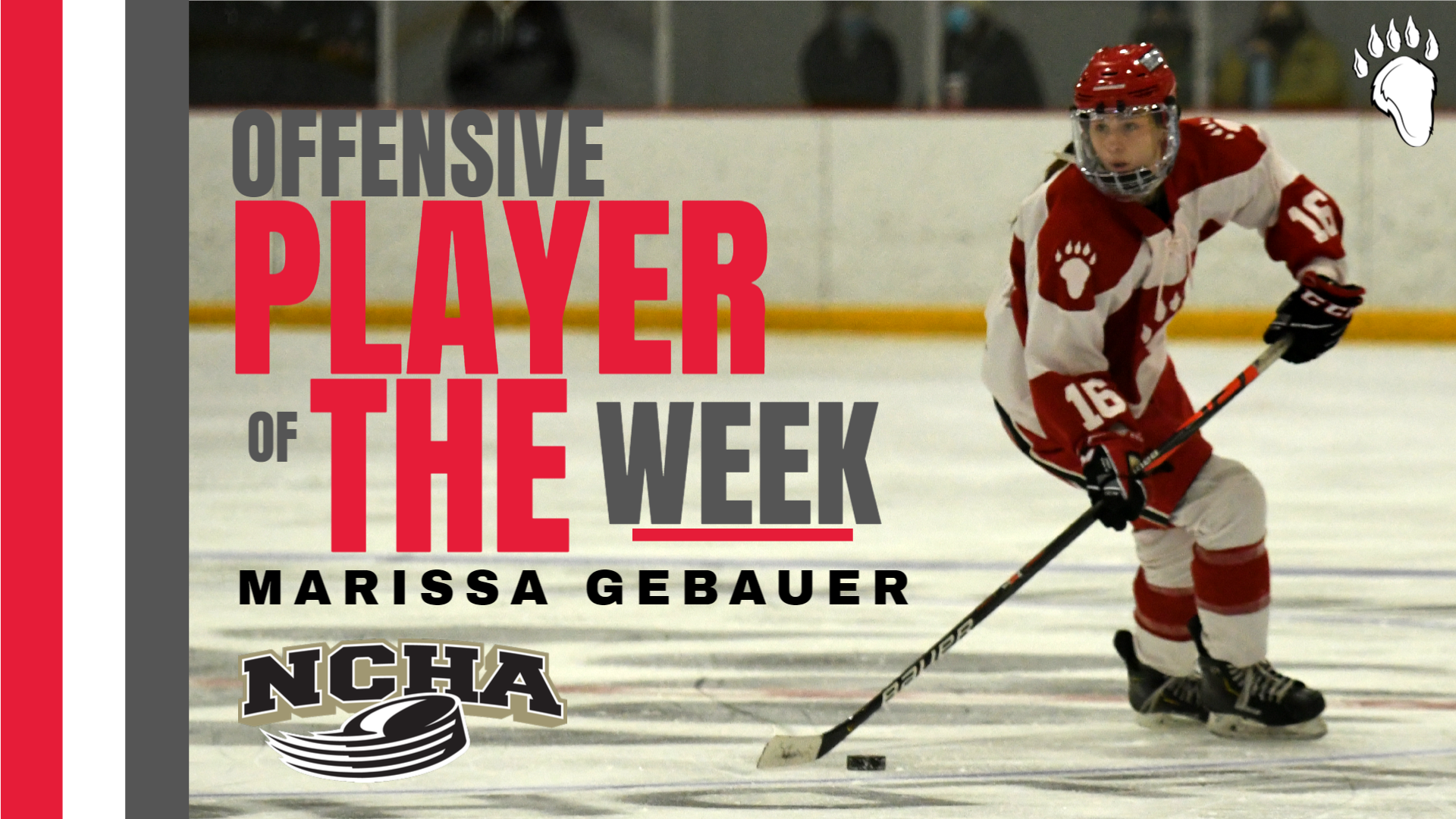 Marissa Gebauer Named NCHA Offensive Player of the Week