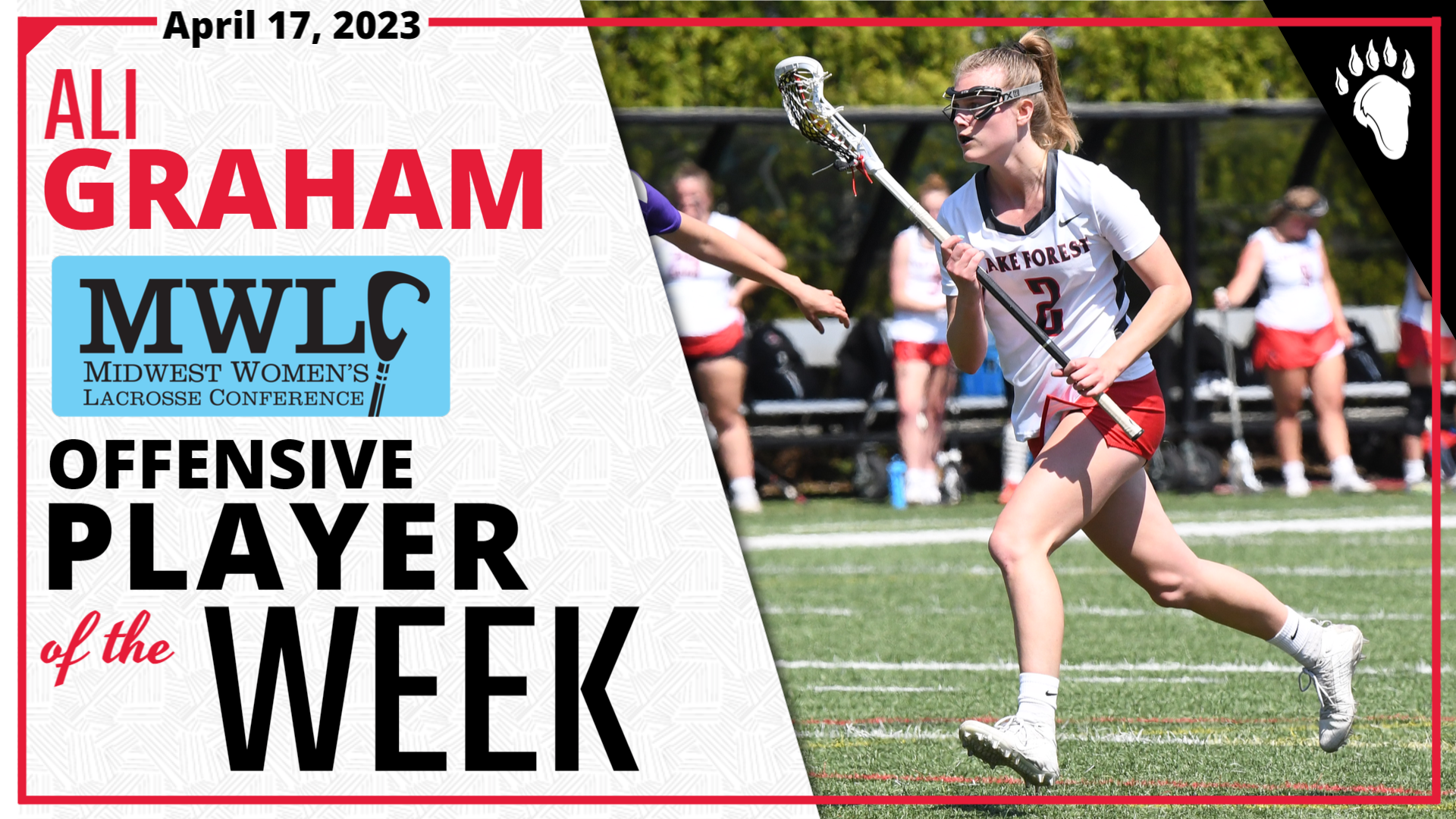 Ali Graham Named MWLC Offensive Player of the Week