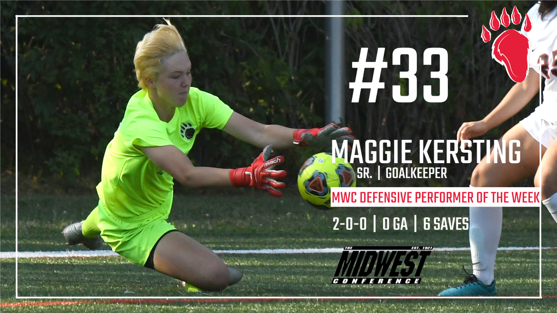 Maggie Kersting Named MWC Defensive Performer of the Week