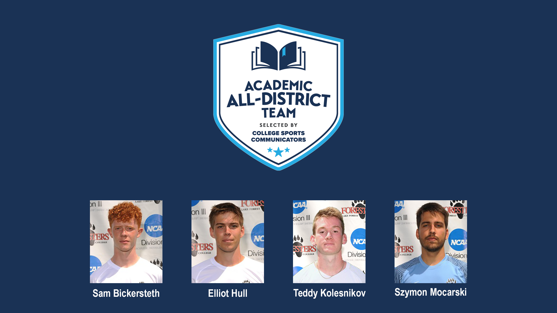 Academic All-District® List for Men's Soccer Includes Four Foresters